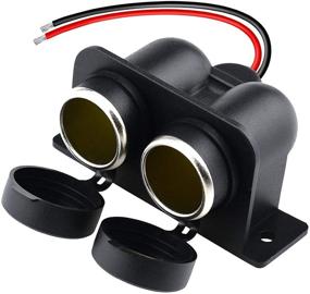 img 4 attached to 🔌 BREADEEP Водонепроницаемая двойная розетка 12V с проводом - гнездо для автомобильного прикуривателя для автомобиля, мотоцикла, скутера, лодки, квадроцикла, дома на колесах.
