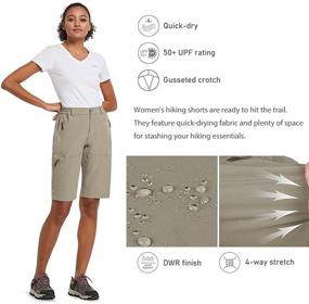 img 3 attached to 🩳 BALEAF Women's Quick Dry Stretch Hiking Cargo Shorts - Lightweight Zippered Pockets UPF 50+ - Perfect for Camping and Travel