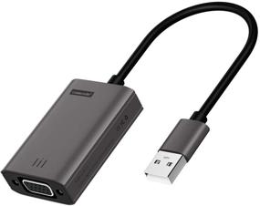 img 4 attached to 💻 Высокопроизводительный адаптер Lemorele USB к VGA - 1080P, совместим с Windows/Mac, аудиовыход - черный