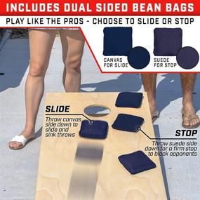 img 1 attached to Optimized GoSports Tournament Cornhole Bags - Dual Sided Stop &amp; Slide Bean Bags