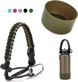 img 4 attached to Koshine Paracord Handle and Silicone Bottle Boot Set - Enhancing and Protecting 12-40oz Wide Mouth Hydro Flask Accessories