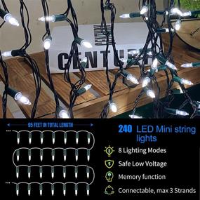 img 1 attached to 🎄 78ft Waterproof Connectable LED Christmas Lights for Indoor Xmas Decorations - 240 Mini String Lights with 8 Modes (White)