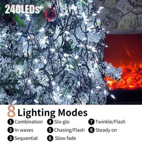 img 3 attached to 🎄 78ft Waterproof Connectable LED Christmas Lights for Indoor Xmas Decorations - 240 Mini String Lights with 8 Modes (White)