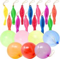 🎈 colorful punch balloons: 40 pcs party favor for kids - 18 inch neon punch balls with rubber band handles - perfect for party decorations, birthdays, and daily games логотип