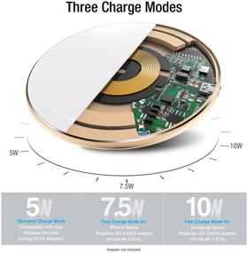 img 3 attached to TOZO W1 Wireless Charger Thin Aviation Aluminum Computer Numerical Control Technology Fast Charging Pad Gold (NO AC Adapter)