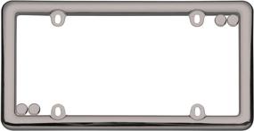 img 3 attached to 🚘 Stylish Cruiser Accessories 20680 Nouveau License Plate Frame: Sleek Black Chrome Design with Fastener Caps