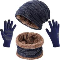 🧣 warmth and style combined: maylisacc winter beanie hat scarf and touch screen gloves set for ultimate comfort and functionality logo