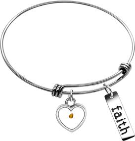 img 4 attached to Stainless Bracelet Mustard Christening Y558 Kid Heart