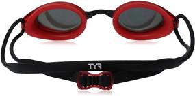 img 1 attached to TYR Blackhawk Racing Mirrored Swimming Goggles, Silver/Red/Black, One Size