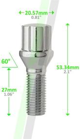 img 1 attached to 🔩 Набор из 16 хромированных конусных болтов 12х1.25B для установки на отечественные колеса с шестигранной головкой длиной 27 мм