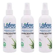 lafe's unscented aluminum free natural deodorant spray for women & men - aloe vera, vegan, cruelty free, gluten free, paraben free & baking soda free - 24-hour protection; 3 pack (8oz each) - packaging may vary logo