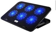 🖥️ 6 ultra-quiet fans portable laptop cooling pad with slim design, blue led lights laptop cooling fan logo
