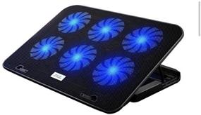 img 4 attached to 🖥️ 6 Ultra-Quiet Fans Portable Laptop Cooling Pad with Slim Design, Blue LED Lights Laptop Cooling Fan