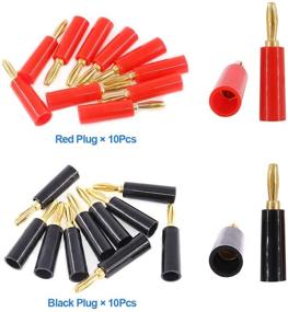img 1 attached to 🔌 40pcs Black and Red 4mm Banana Speaker Wire Cable Screw Plugs with Amplifier Terminal Connector Binding Post Banana Plug Jack Socket Panel/Chassis Mount Connectors Set - Pack of 10 Each