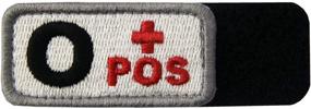 img 1 attached to 🩸 Black & Red EmbTao Type O+ Tactical Blood Type Fastener Hook&amp;Loop Patch - 2&#34;x1&#34;