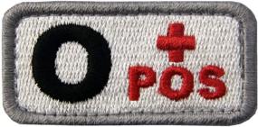 img 3 attached to 🩸 Black & Red EmbTao Type O+ Tactical Blood Type Fastener Hook&amp;Loop Patch - 2&#34;x1&#34;