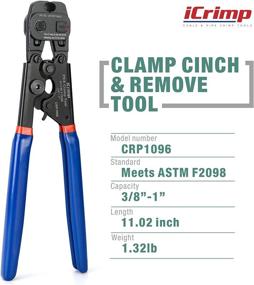 img 3 attached to 🔧 iCrimp All-in-One Ratchet PEX Cinch Tool with Removal Function - 3/8 to 1-inch Stainless Steel Clamps + 20PCS 1/2-inch and 10PCS 3/4-inch PEX Clamps + Pex Pipe Cutter