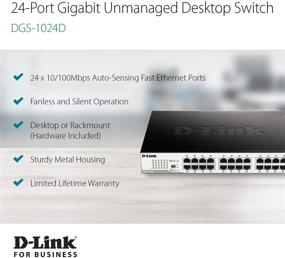img 3 attached to 🔌 D-Link DGS-1024D Ethernet Switch - 24 Port Gigabit Unmanaged Fanless Network Hub, Desktop or Rack Mountable, Black