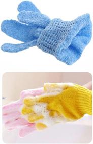 img 1 attached to Premium Exfoliating Bath Gloves: 5 Pairs for Gentle Spa-like Experience - Shower, Face, & Body (5 Color Options)