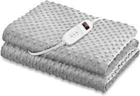 img 4 attached to ❄️ Grey Electric Heated Throw Blanket Twin Size 50x60 - Fast Heating, Machine Washable, Full Body Warming Soft Fleece Sofa Bed Blankets with Auto-off Overheating Protection, 10 Heat Levels & 4H Timer
