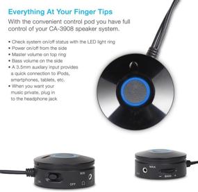 img 3 attached to 🔊 Компьютерная аудиосистема Cyber Acoustics CA-3908 2.1 Stereo с сабвуфером 6,5 дюйма и пультом управления - комплект для компьютеров и домашнего аудио с входом 3,5 мм AUX для мобильного телефона, планшета, настольного компьютера, ноутбука или игровой консоли.