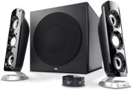 🔊 компьютерная аудиосистема cyber acoustics ca-3908 2.1 stereo с сабвуфером 6,5 дюйма и пультом управления - комплект для компьютеров и домашнего аудио с входом 3,5 мм aux для мобильного телефона, планшета, настольного компьютера, ноутбука или игровой консоли. логотип
