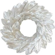 🏡 elevate your home decor with the idyllic ivory magnolia leaves wreath - 18 inches of vintage farmhouse elegance for your front door or centerpiece логотип