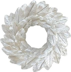 img 4 attached to 🏡 Elevate Your Home Decor with the Idyllic Ivory Magnolia Leaves Wreath - 18 Inches of Vintage Farmhouse Elegance for Your Front Door or Centerpiece