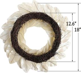 img 3 attached to 🏡 Elevate Your Home Decor with the Idyllic Ivory Magnolia Leaves Wreath - 18 Inches of Vintage Farmhouse Elegance for Your Front Door or Centerpiece