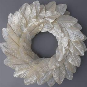 img 1 attached to 🏡 Elevate Your Home Decor with the Idyllic Ivory Magnolia Leaves Wreath - 18 Inches of Vintage Farmhouse Elegance for Your Front Door or Centerpiece