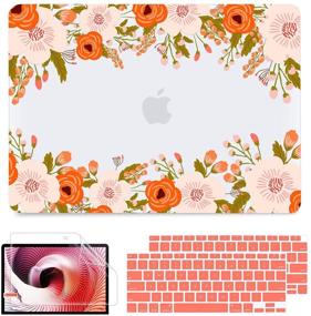 img 4 attached to 🌸 May Chen MacBook Air 13 inch Case 2019 2018 Release A2337 M1 A1932 A2179, Frosted Rubberized Matte Hard Shell & Keyboard Cover for MacBook Air 13 Retina Display and Touch ID, Abstract Floral Pattern