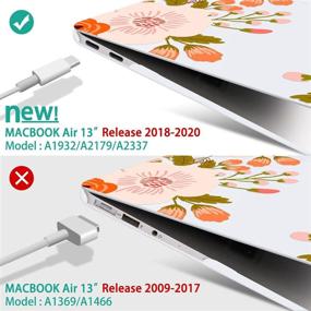 img 3 attached to 🌸 May Chen MacBook Air 13 inch Case 2019 2018 Release A2337 M1 A1932 A2179, Frosted Rubberized Matte Hard Shell & Keyboard Cover for MacBook Air 13 Retina Display and Touch ID, Abstract Floral Pattern