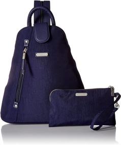 img 1 attached to Navy Baggallini Metro Backpack with RFID Phone Wristlet: Stylish and Secure!