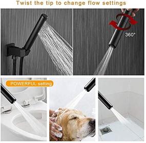 img 2 attached to 🚿 BESy 12 Inch Rain Shower Head Combo Set with Handheld, Wall Mounted High Pressure Rainfall Shower Faucet Fixture in Matte Black Finish for Bathroom