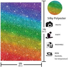 img 3 attached to 🌈 Funnytree 5x7ft Colorful Fabric Printed Backdrop (Non-Glitter) - No Wrinkles, Perfect for Party Photography, Birthday Decorations, Cake Table Banner, Photobooth, Photo Studio, and Video Props