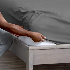img 1 attached to Bare Home Full Extra Long Fitted Sheet - Extra Deep Pocket - High-Quality 1800 Microfiber - Ultra-Soft Wrinkle-Free - Full XL Deep Pocket Fitted Bottom Sheets (Full XL - 21&#34; Pocket, Grey)