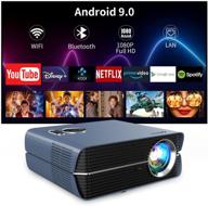 📽️ wifi projector android 9.0 os, 6000 lumen full hd 1080p outdoor movie projector with bluetooth, lan control wireless smart projector supporting 4d keystone, zoom, mirroring - ideal data projector for meetings logo