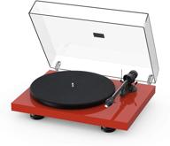 🎶 pro-ject debut carbon evo: аудиофильский проигрыватель с тонарм из карбонового волокна, электронным выбором скорости и фонокартриджем sumiko rainier - глянцевый красный. логотип