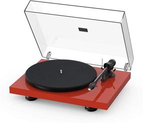 img 4 attached to 🎶 Pro-Ject Debut Carbon EVO: Аудиофильский проигрыватель с тонарм из карбонового волокна, электронным выбором скорости и фонокартриджем Sumiko Rainier - глянцевый красный.