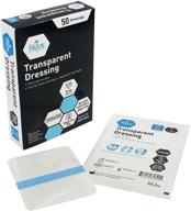 💧 medpride transparent film wound dressing - 4x5, 50 pack - easy 3-step application, adhesive, sterile & individually packed - semi-permeable for minor wounds, burns, traumas & road-rash логотип