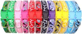 img 4 attached to 🐶 12/16 PCS Soft Nylon Puppy Whelping ID Collars - Adjustable Reusable Washable Baby Dog ID Bands for Breeders, Neck Sizes 8" - 13