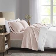 🛏️ madison park 3m microcell color fast, wrinkle and stain resistant, soft sheets with 16 inch deep pocket all season, cozy bedding set with matching pillow case in queen size, blush logo