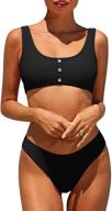 👙 women's ribbed bikini crop top swimsuit - high cut two piece bathing suit by beautyin logo