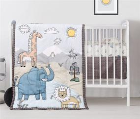 img 4 attached to 🍊 Orange Infinity Waterproof Jungle Safari Crib Bedding Set: Perfect for Boys & Girls, Standard Size Crib, Complete with Fitted Sheet, Waterproof Quilt, Dust Ruffle, and Pillow Case