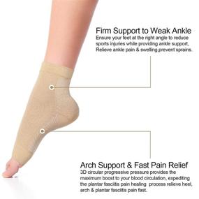 img 2 attached to 🧦 7 Pairs Compression Foot Sleeves: Ankle Compression Socks for Foot & Heel Pain Relief with Arch Support - Men & Women (Size L, Size XL)