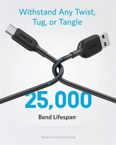 img 1 attached to Анкер Powerline III USB-C кабель (10 футов) - быстрый зарядный шнур для Samsung Galaxy S10/S9 Plus/S8 Plus, LG V20 G7 G6 G5, Sony XZ и других устройств - USB Type C к USB-A
