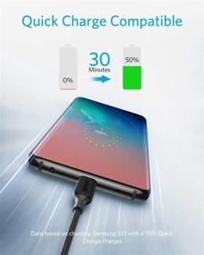 img 3 attached to Анкер Powerline III USB-C кабель (10 футов) - быстрый зарядный шнур для Samsung Galaxy S10/S9 Plus/S8 Plus, LG V20 G7 G6 G5, Sony XZ и других устройств - USB Type C к USB-A
