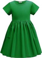 👗 stylish trikalor sleeve pleated pockets dresses for girls' clothing and fashion logo