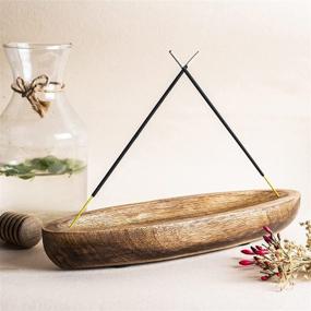 img 4 attached to 🚣 GoCraft 10 inch Boat Shaped Incense Burner Tray - Stylish Ash Catcher for Aromatherapy