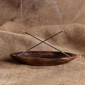 img 1 attached to 🚣 GoCraft 10 inch Boat Shaped Incense Burner Tray - Stylish Ash Catcher for Aromatherapy